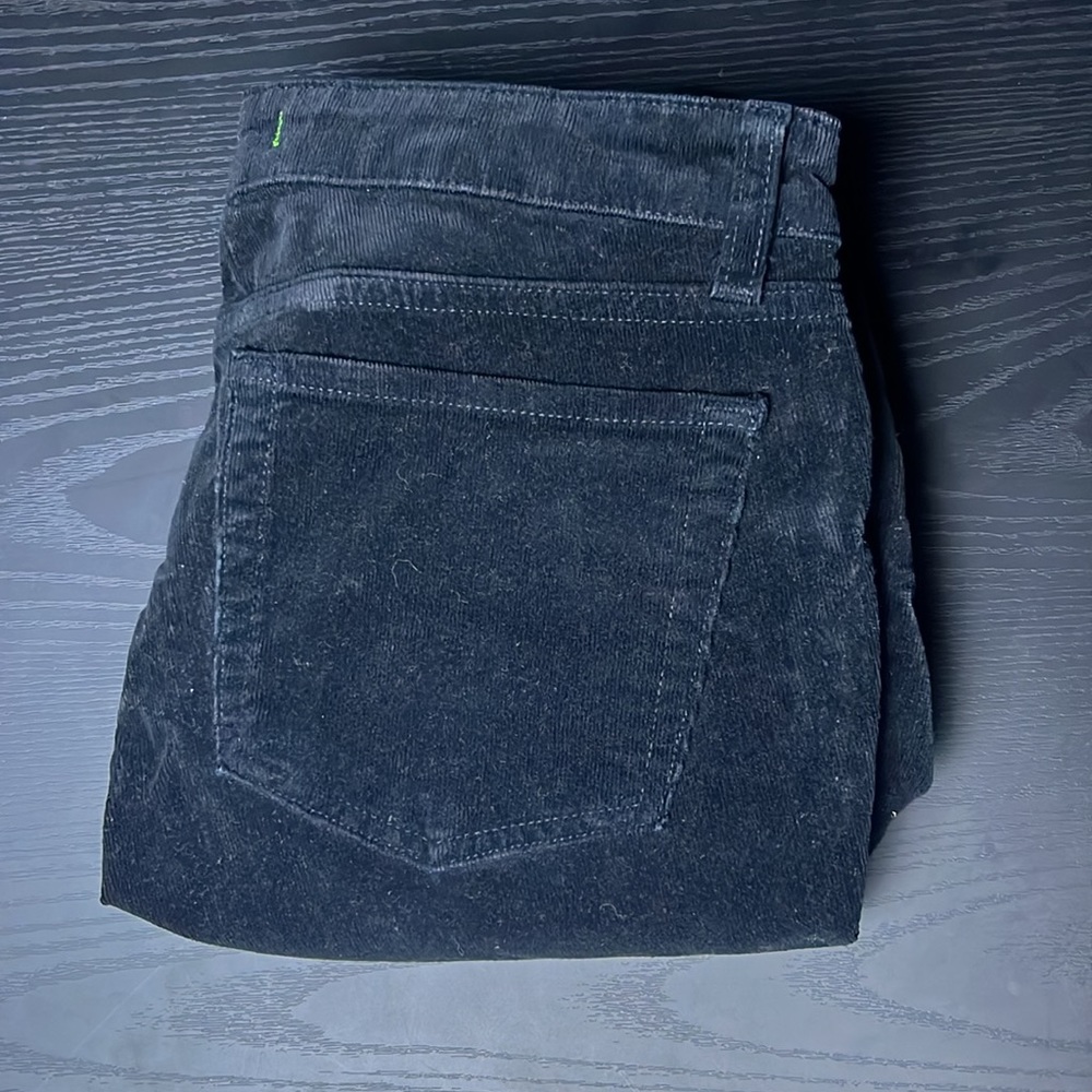 J Brand Black Corduroy Skinny Moto Pants Zip Detail Size‎ 28 Made in USA